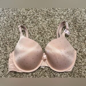Victoria's Secret Blush Pink Heart-Dotted Padded T-Shirt Bra